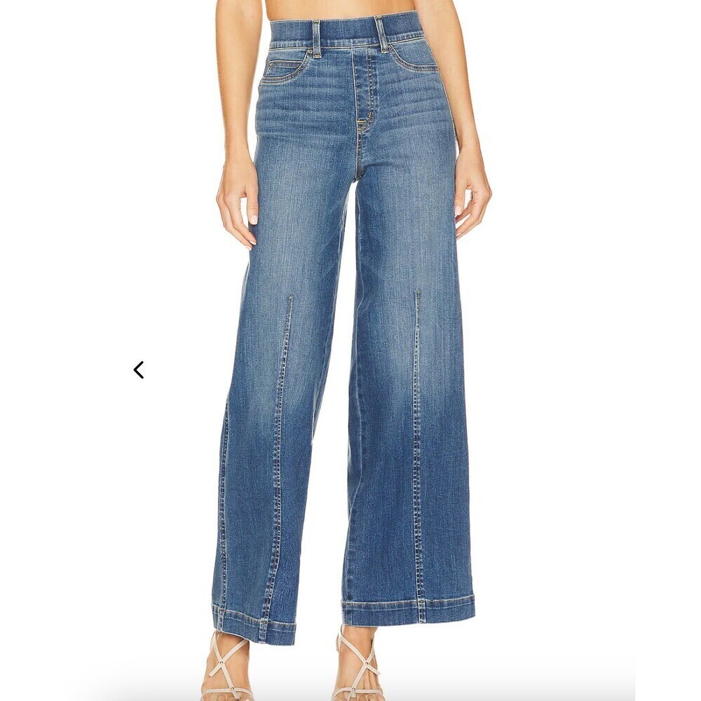 Spanx Seamed Front Wide Leg Jean Vintage Indigo Size 1X